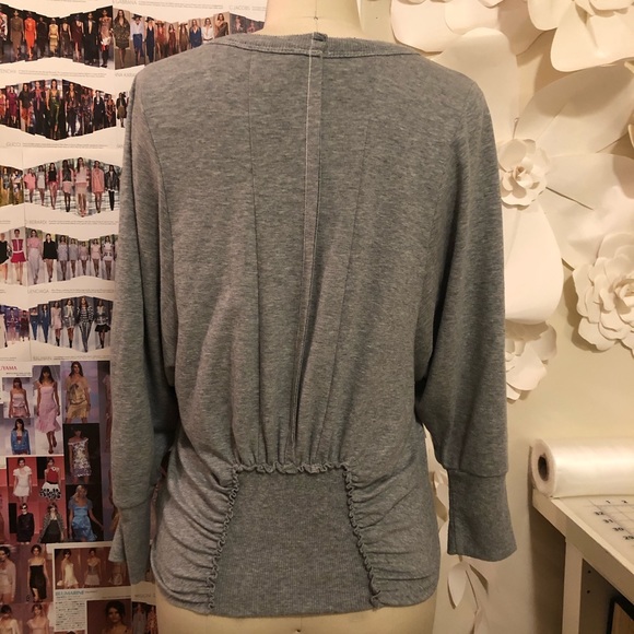 Free People Grey 3/4 Sleeve Cardigan w buttons - Picture 3 of 7